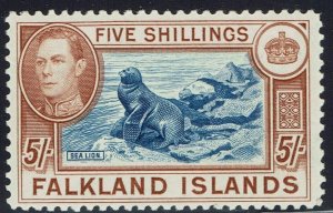 FALKLAND ISLANDS 1938 KGVI SEAL 5/-