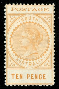 South Australia 1902 10p Dull Yellow SG 274 Mint D100 ⭐⭐⭐⭐⭐⭐