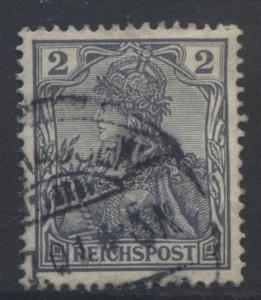 GERMANY. -Scott 52 - Definitives -1900 -Used - Grey -Single 2pf Stamp3