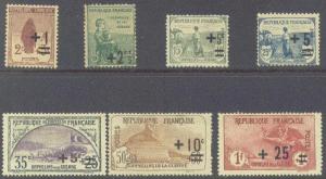 FRANCE B 12-18 MINT OG 1922 SURCHARGES CV $69.25