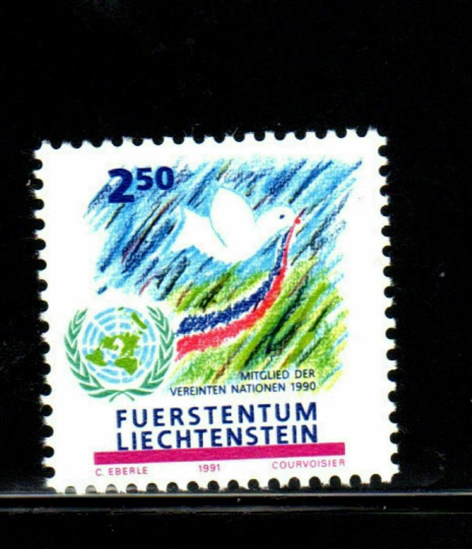 LIECHTENSTEIN #959  1991  U.N MEMBERSHIP  MINT  VF NH  O.G  a