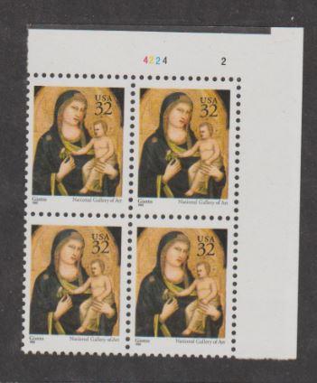 U.S. Scott #3003 Christmas Madonna Stamps - Mint NH Plate Block