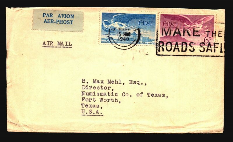 Ireland 1948 Flight Cover to USA / Creasing - Z17840