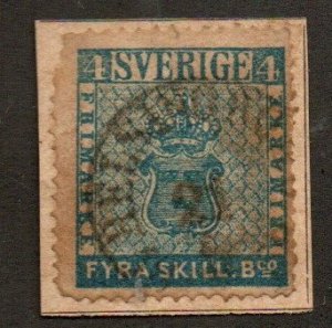 Sweden 2c Used. On piece.
