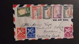 1930 Dutch Curacao Airmail Cover to Saskatoon Sask Canada