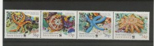 BIOT 2001 Seastars strip of 4  sg.253-6  MNH