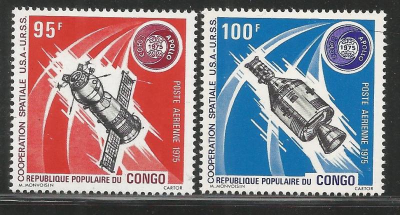 CONGO C206-C207  MINT HINGED,  APOLLO SOYUZ SPACE TEST PROJECT