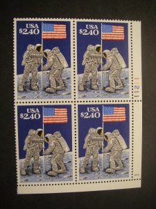 Scott 2419, $2.40 Moon Landing, PB4 #11211 1 LR, MNH Priority Mail Beauty