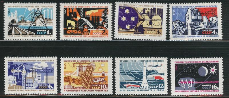 Russia Scott 3078-3085 MNH** 1965 Technology set