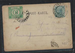 ROMANIA (PP2806B) INCOMING PPC FROM AUSTRIA  POSTAGE DUE 10 BANI