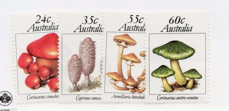 1981 Australia Sc #806 807 808 809 ** MNH VF Mushroom fungi stamps