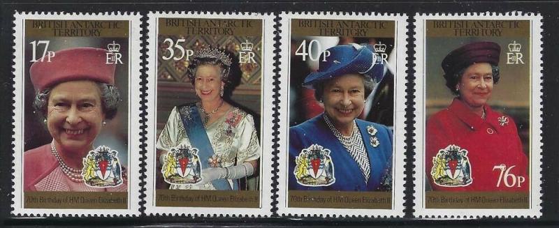 Br Antarctic Territory 1996 Queen's 70th Birthday Sc# 240-43 NH