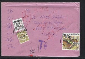 MALAYSIA COVER (P0512B) 1991 INCOMING COVER 10C+50C POSTAGE DUE COVER 
