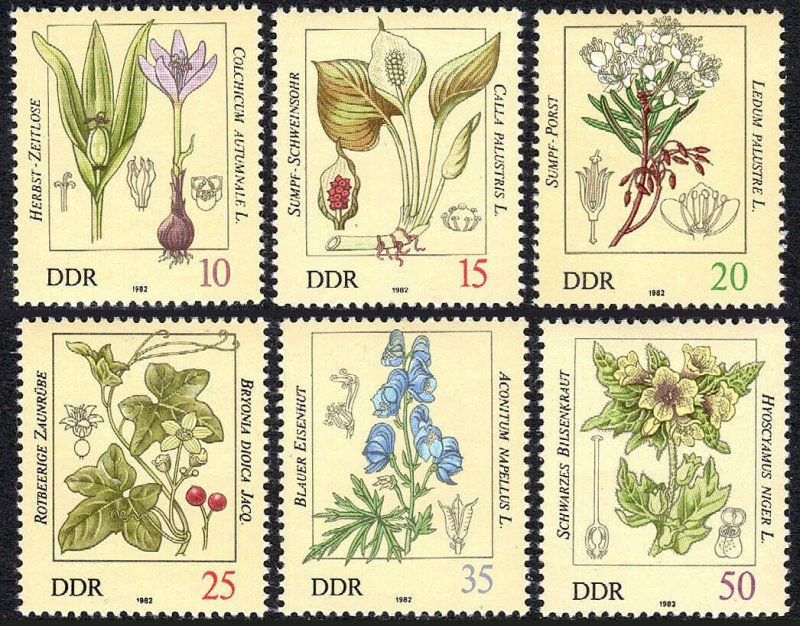 Germany DDR/GDR 2254-2259, MNH. Poisonous plants, 1982