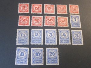 Austria 1920 Sc J75-92 set MH