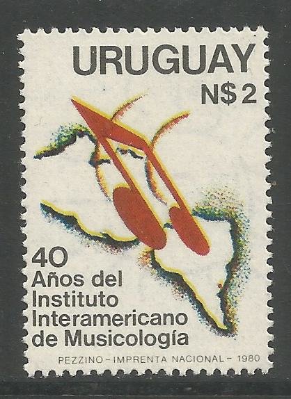 URUGUAY  1101  MNH,  INTER-AMERICAN INST OF MUSICOLOGY, 40TH ANNIV