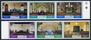 Anguilla 343-348,348a,MNH.Michel 341-346,Bl.24. Easter 1979.Church interiors.