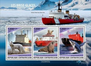 2024 02- CENTRAL AFRICAN - ICEBREAKERS         3V  complet set    MNH **