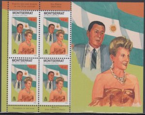 MONTSERRAT Sc # 939 MNH SHEET of 4 - EVA and JUAN PERON