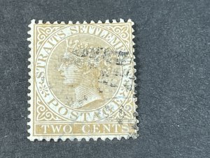 STRAITS SETTLEMENTS # 10--USED----BISTER/BROWN----SINGLE----1867-72