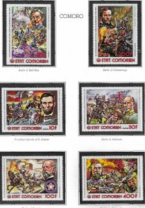 Comoro Islands #224-229  Americian Bicentennial (MNH) set complete CV $9.80