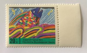 Germany Berlin 1971 Scott 9NB80 MH - 20 + 10pf, Children drawing,  Fish