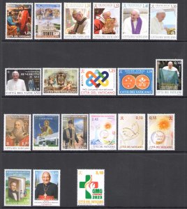 2023 Vatican, 24 Values + 6 Sheets +1 Booklet (No Retired) MNH **