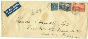 75 cent Air Mail triple weight to NASSAU, BAHAMAS, BWI, 1936, cover Canada