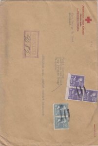 1944, ARC Ft. George Mead, MD, 3 X 3c & 2 x 15c Prexies, #10, See Remark (9103)