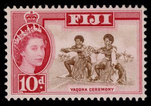 FIJI QEII SG305, 10d brown & carmine, LH MINT.