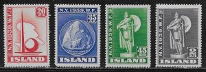 Iceland Scott #'s 213 - 216 MH