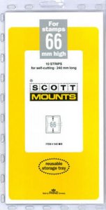 Scott/Prinz Pre-Cut Strips 240mm Long Stamp Mounts 240x66 #940 Clear