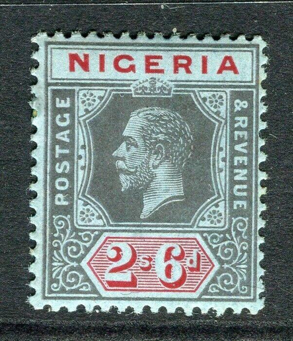 NIGERIA; 1912 early GV Crown CA issue fine Mint hinged Shade of 2s. 6d. value