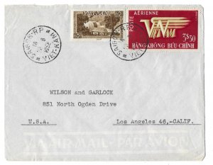 Saigon, Viet-Nam to Los Angeles, California 1952 Air Mail Cover, Scott 5, C1