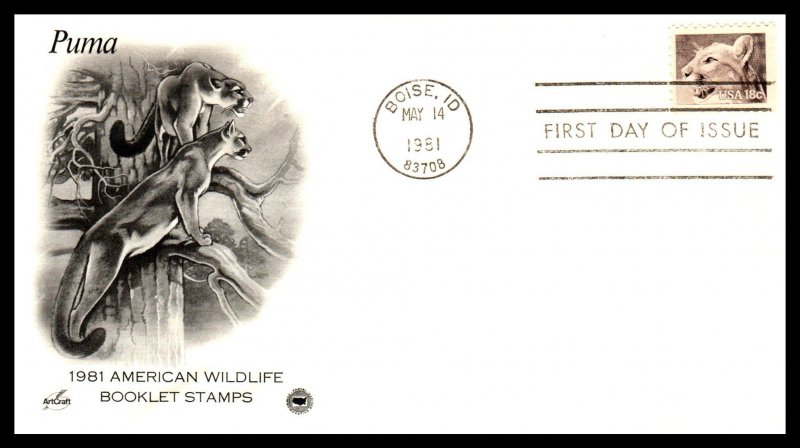 US 1880-1889 Wildlife PCS Artcraft Variety Set of Ten U/A FDC