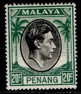 MALAYSIA - Penang GVI SG14, 20c black & green, M MINT.