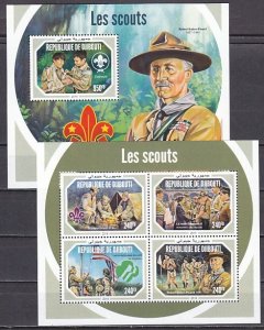 Djibouti, 2018 issue. Scout Activities sheet of 4 & s/sheet. ^