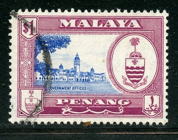 Malaya, Penang # 64, Used. CV $ 1.90