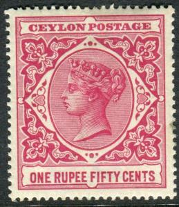 CEYLON-1899-1900 1r50 Rose Sg 263 MOUNTED MINT V17872