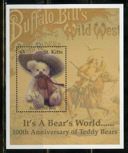 ST. KITTS  100th ANNIVERSARY OF TEDDY  BEARS IT'S A BEARS WORLD SHEET & S/S NH
