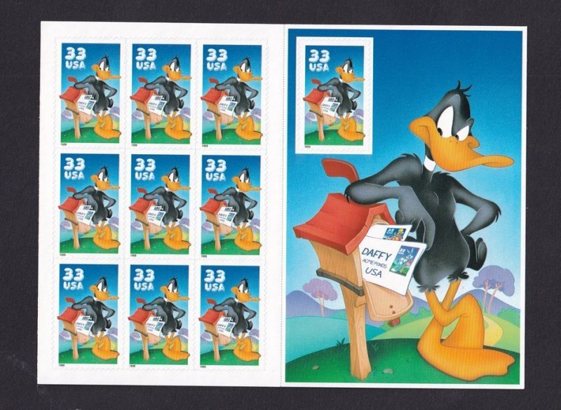 United States   #3306  MNH 1999  sheet daffy duck self-adhesive