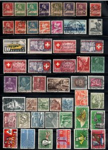 50 Different F-VF Used Switzerland Stamps # 2 - I Combine S/H