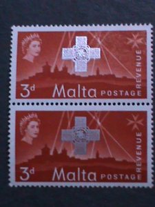 ​MALTA 1957 SC#263-5 GEORGE CROSS AWARDS-MNH PAIR COMPLETE SET-REVENUE STAMPS