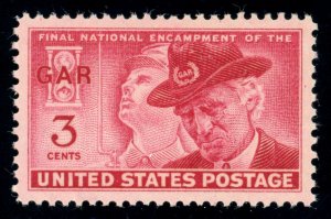 US Stamp #985 G.A.R. Issue 3c - PSE Cert - GEM 100 - MNH - SMQ $175.00