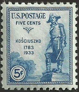 # 734 Mint Never Hinged Blue Kosciuszko