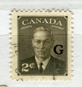 CANADA; 1950s early GVI Official ' G ' Optd. fine used 2c. value