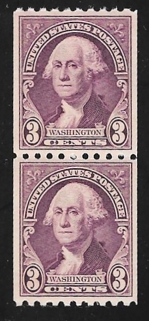 722 3 cents Washington, Coil pair Stamp mint OG NH EGRADED VF-XF 85