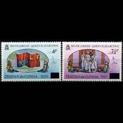 TRISTAN DA CUNHA 1977 - Scott# 220-1 QEII Surch Set of 2 NH