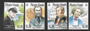 PITCAIRN ISLANDS SG614/7 2002 PITCAIRN CELEBRITIES FINE USED 