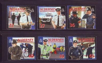 Alderney Sc 215-20 2003 Island Police stamp set mint NH